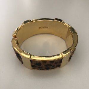 J. Crew Leopard print calf hair bangle